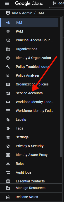 Select Service Accounts