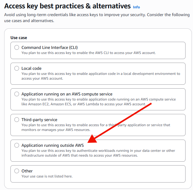 Select Create Access Key